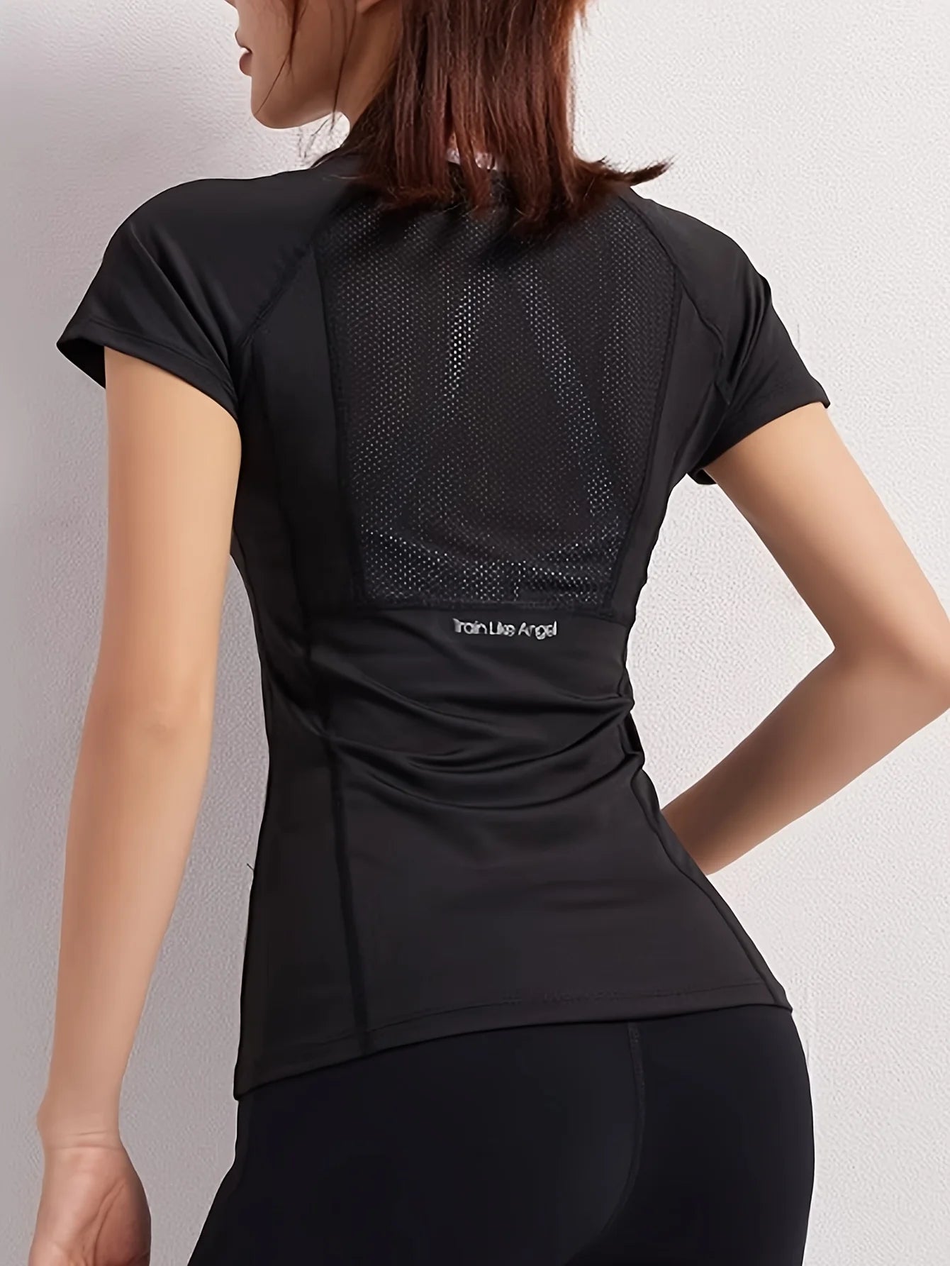 Camiseta deportiva de verano para mujer, transpirable, sexy, bonita, espalda descubierta, ropa de fitness, secado rápido, para correr, entrenamiento, manga corta, top de yoga