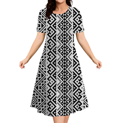 Summer Dresses 2025 Women's Plus Size Loose Dress Casual Striped Print Short Sleeve A-Line Dress Elegant Fashion Clothing 9XL