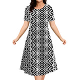 Summer Dresses 2025 Women's Plus Size Loose Casual Striped Print Short Sleeve A-Line Dress Elegant Fashion Clothing 9XL