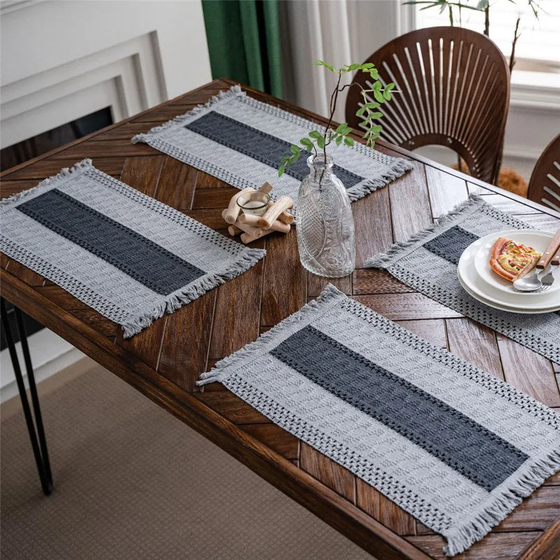 Cotton Linen Placemats For Dinner Table Macrame Modern Accessory Kitchens Underplate Party Wedding Table Decor Place Mats Set