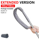 Espanadores para remoção de poeira, espanador telescópico extensível, alça longa, esfregão extra plano, vassoura para limpar sob móveis, escova de penas