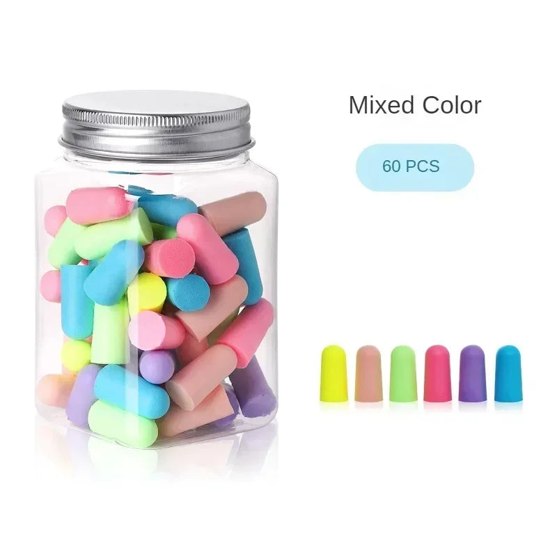 10/24/60pcs Comfortable Earplugs Antinoise Ear Plugs Sleep Noise Reduction Ear Protector for Sleep Soft Foam Earplugs Anti-Noise