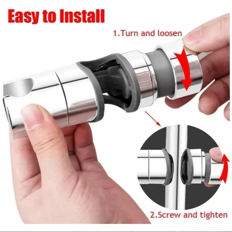 Universal Shower Head Holder Adjustable Shower Rail Holder Bathroom Accessories Replacement Hand Shower Bracket for Slide Bar