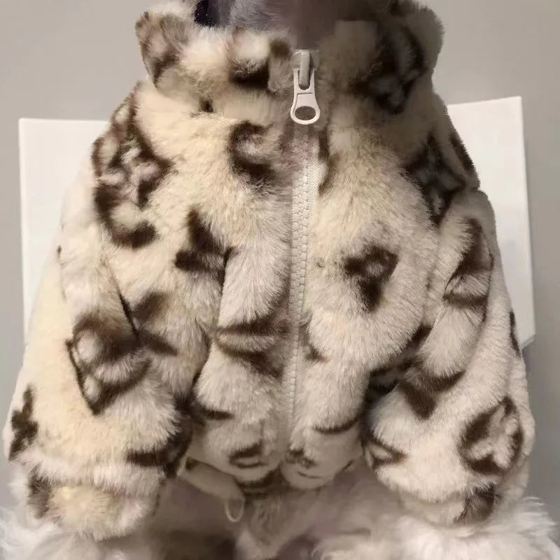 Ropa de invierno para perros, abrigo cálido de lana coral para mascotas, de moda, para perros y gatos pequeños y medianos, chaqueta acolchada de algodón de alta calidad.