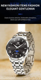 OLEVS 3638 Mens Watch Original Quartz Watch Stainless Steel Waterproof Luminous Large Dial Day Date Watches Luxury Men Box Reloj