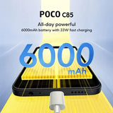 Global Version POCO C85 Smartphone 50MP Al Dual Camera 6.9" Dot Drop Display 6000mAh Large Battery 33W Fast Charging