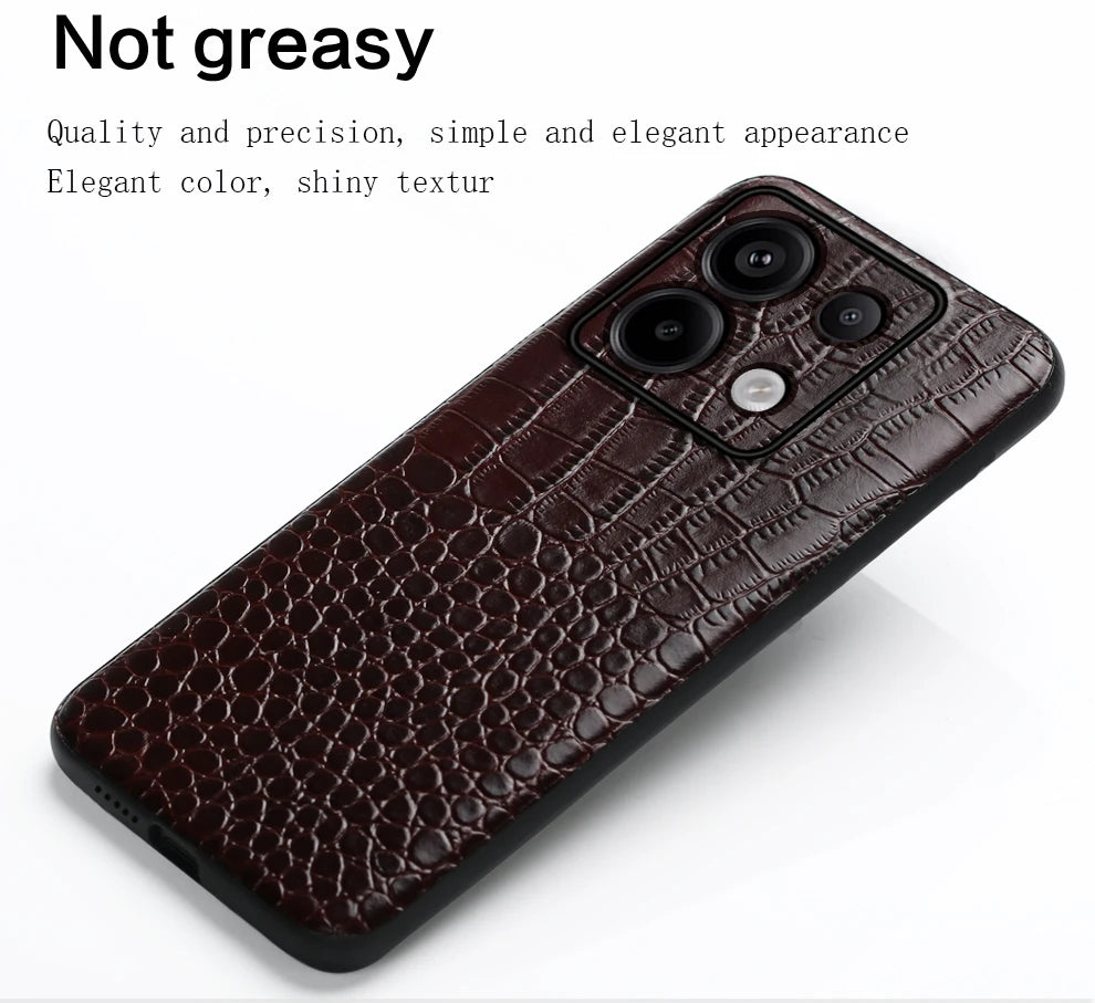 Genuine Cowhide Leather Phone Case for Xiaomi Mi 14 Ultra 13T Pro 14T Pro Poco X6 Pro Back Cover for Redmi Note 13 Pro Plus 5G