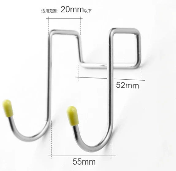 Colgador de puerta de acero inoxidable en forma de S, sin necesidad de taladrar, para armario, pared, para ropa, abrigos, almacenamiento en casa y jardín. 