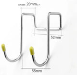 Colgador de puerta de acero inoxidable en forma de S, sin necesidad de taladrar, para armario, pared, para ropa, abrigos, almacenamiento en casa y jardín. 