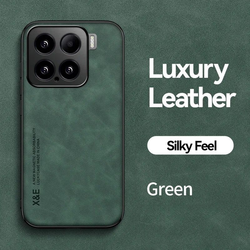 Funda For Xiaomi 15 5G Case Leather Car Magnetic Holder Phone Cover For Xiaomi 15 Pro Xiaomi15 Mi15 15Pro Soft TPU Protect Coque