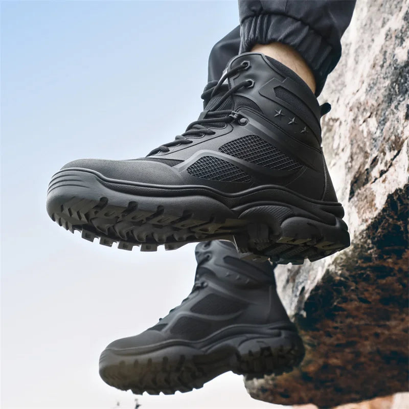 Latest 2023 Waterproof Men Leather Boots Steel Toe Cap Safety Work Shoes Anti Smashing Indestructible Construction Welding Boots