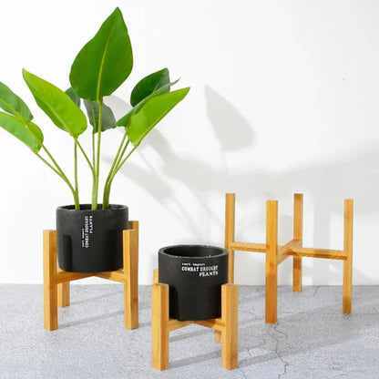 Soporte de madera de cuatro patas para macetas de plantas y suculentas, base de exhibición, estante de decoración para el hogar, jardín y patio