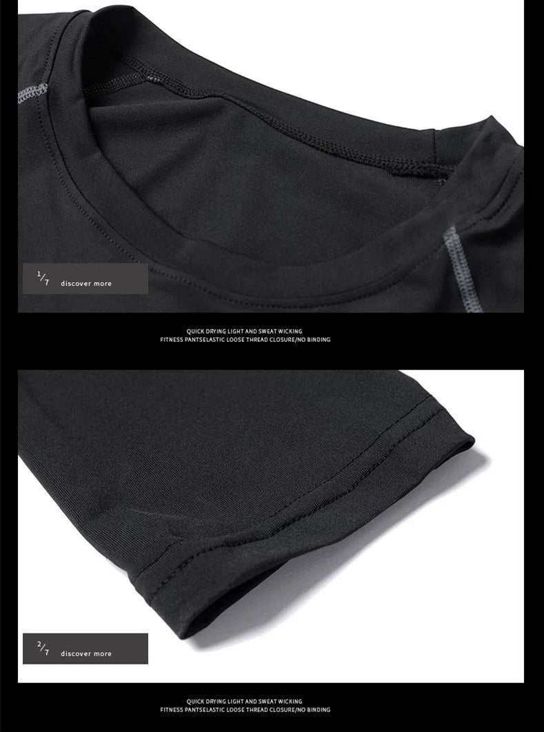 Traje deportivo para hombre, conjuntos para correr, compresión, gimnasio, fitness, ropa deportiva de secado rápido, mallas de baloncesto, ropa interior para correr al aire libre y entrenamiento.