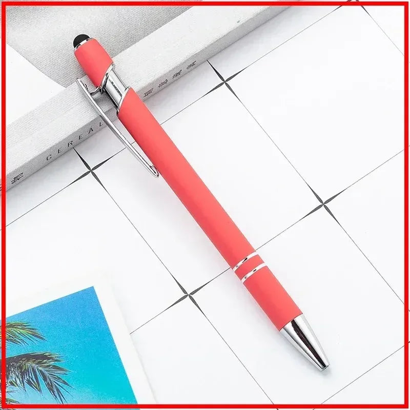20-200 Pens Wholesale Metal Ballpoint Pen Touch Screen Pen Office School Advertising Pen Custom Logo Text Laser Engraving