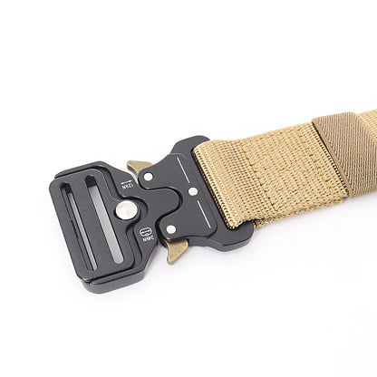 3.8X125cm - Belt Quick Release Outdoor  Metal Belt Soft Real Nylon Sports Accessories Men And Women Black Belt