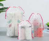 Clear Waterproof Travel Makeup Bag Cosmetic Organizer Drawstring Storage Bag Toiletry Bag