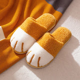 2023 New Cute Cat Claw Cotton Slippers Couple Thickened Warm Plush Slippers Women Indoor Autumn Winter Home Slippers 