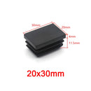 Tapas rectangulares decorativas de plástico negro para patas de muebles, tapones para tubos, tapas antipolvo, 10 x 20 mm, 40 x 80 mm 