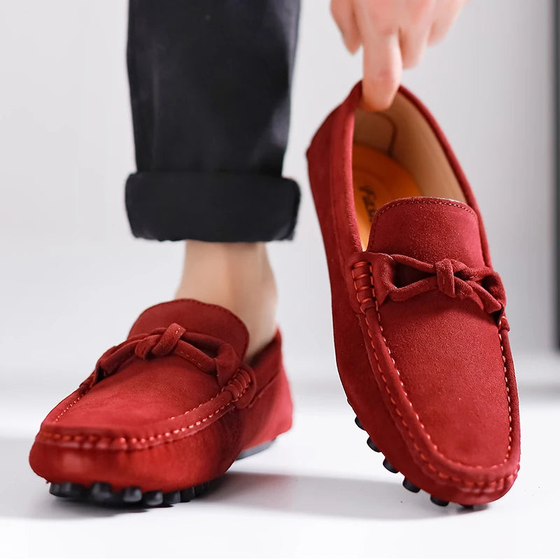 British Style Fashionable Red High-End Banquet Dress Shoes Men's Commuting Driving Work Loafer for Men's Anti-Slip Shoes