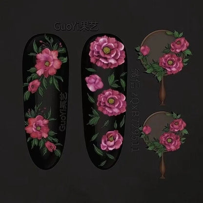 1pc Bowknot Candles Jellyfish Shell Rose Leaf  3D Acrylic Mold Nail Art Decoration Nails DIY Design Silicone  Nails Mold