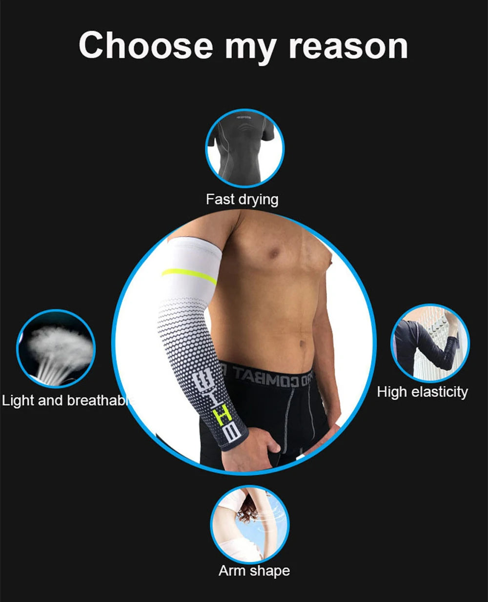 1 Pair Unisex Cycling Running Sports Sleeve Arm Cooling Sleeves UV Sun Protection Cuff Cover Protective Elastic Arm Sleeves New