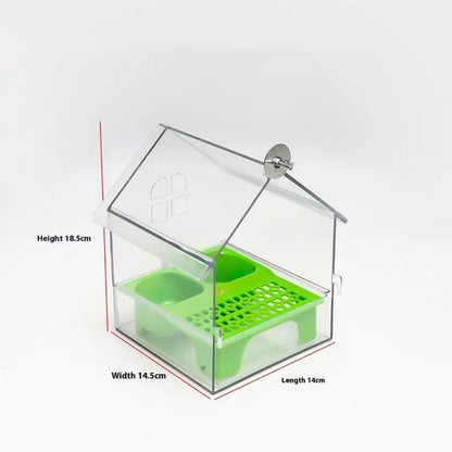 〔W〕Hanging Parrot Feeder Prevent Scattering Bird Feeding Bowl Multifunction Bird Bath Parakeets Bathtub Bird Cage Accessories