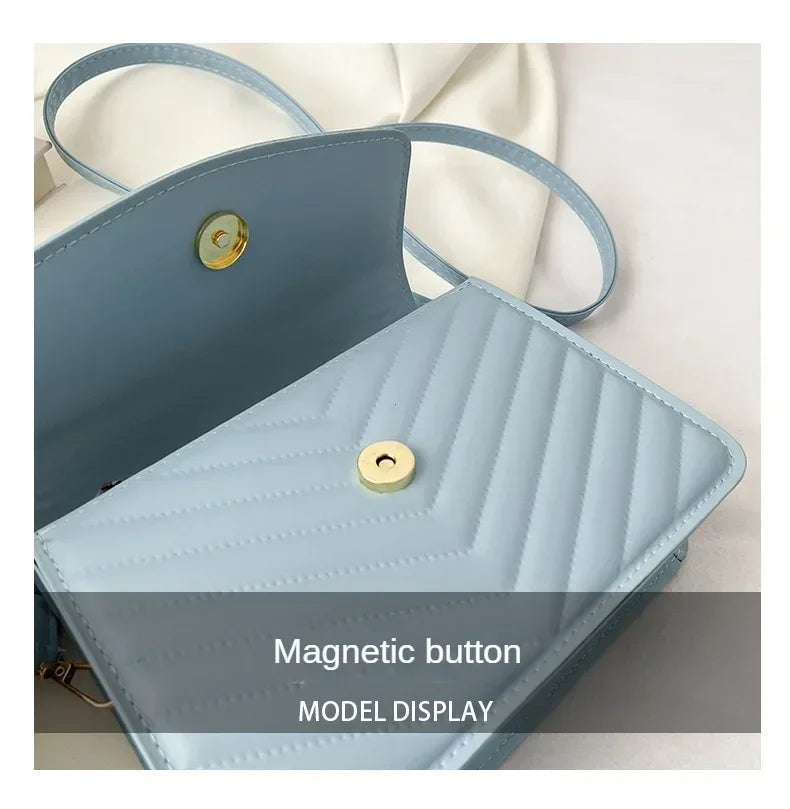 PU Versatile and Fashionable Portable Small Square Bag Single Shoulder Crossbody Bag Luxury Designer Handbag Women's Bags