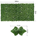 Artificial Ivy Hedge Green Leaf Fence Panels Faux Privacy Fence Screen for Home Outdoor Garden Balcony Decoration 1X3m