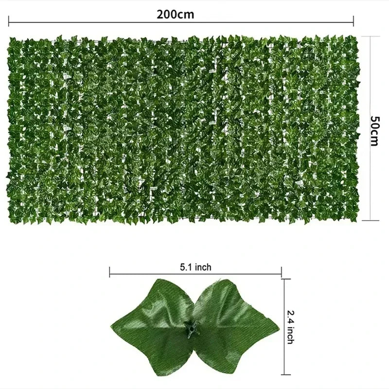 Artificial Ivy Hedge Green Leaf Fence Panels Faux Privacy Fence Screen for Home Outdoor Garden Balcony Decoration 1X3m