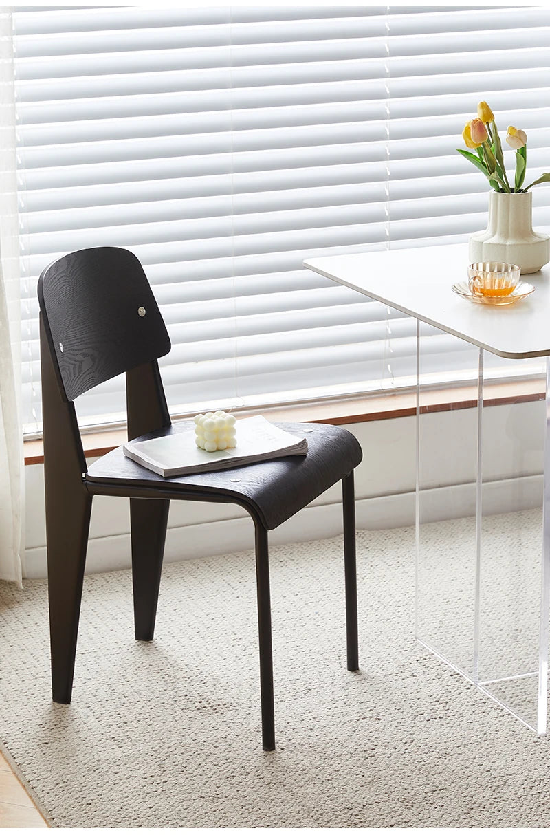 American Retro Dining Chair. Dopamine Chair Solid Wood Vitra Chair. Household Light Luxury High-end Backrest Chair