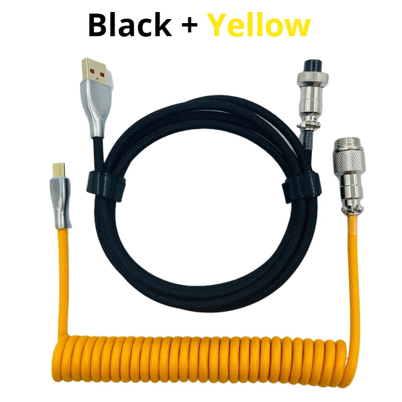 Coiled cable type C Mechanical keyboard wire USB keyboard cable  mechanical keyboard Aviator Desktop Computer Aviation Connector