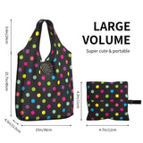 Custom Recycling Classic Black And White Polka Dot Shopping Bag Women Tote Bag Portable Grocery Shopper Bags