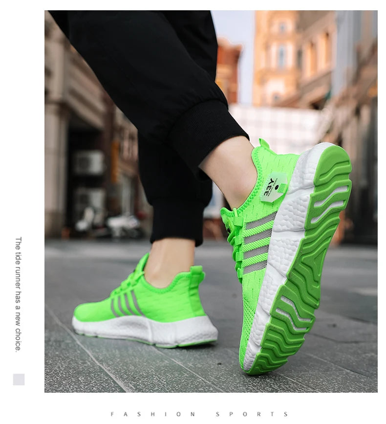 Breathable Mesh Men Shoes Trendy Lightweight Walking Flats Plus Size Male Tennis Sneakers Outdoor Running Fitness Shoes 2024