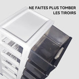 Plastic Storage Tower, Black, 5 Large Drawers with Casters