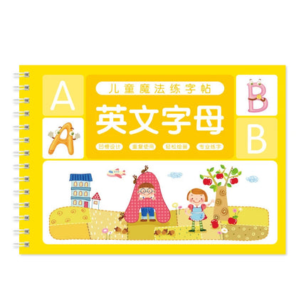 Reusable Children 3D Copybook For Calligraphy Numbers Handwriting Copybooks Learning Math Writing Practice Book For Kids