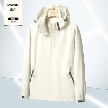 Men's Lightweight Waterproof Rain Jacket, Hooded Shell Outdoor Raincoat Hiking Windbreaker Jacket Coat