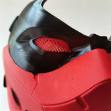 Máscara de cosplay do Capuz Vermelho (Jason Todd) do anime, super-herói, meia máscara facial, capacete, acessório de Halloween unissex para adultos, adereço para festa à fantasia.