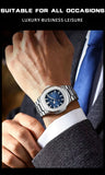 POEDAGAR Square Luxury Men Wristwatch Waterproof Luminous Date Stainless Steel Male Clock Business Sports Quartz Watches For Men