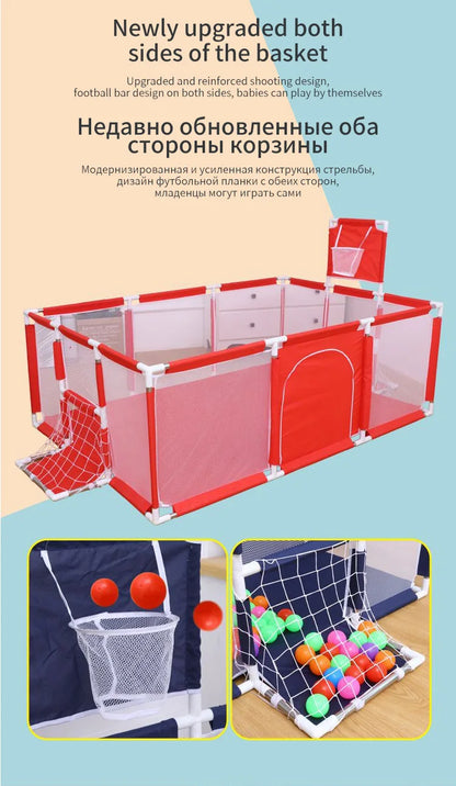 New Arrival Baby Playpen For Children Safety Barrier For Newborn Playground Basketball Ball Pit Playpen Indoor Baby Playground