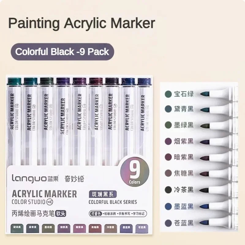 9/144 Colors Acrylic Paint Art Marker Pen DIY Painting Drawing for Card Ceramic Stone Mug Glass Fabric Clothes Art Supplies