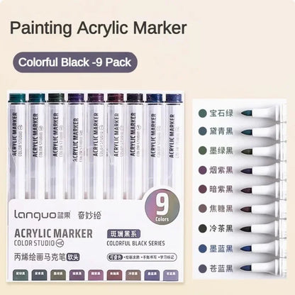 9/144 Colors Acrylic Paint Art Marker Pen DIY Painting Drawing for Card Ceramic Stone Mug Glass Fabric Clothes Art Supplies