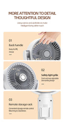F1 Air Turbine Circulation Fan Floor-standing Fans Adjustable Air Circulating Fan Adjustable Height Timing Control Rechargeab