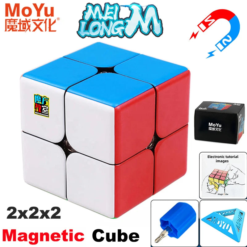 Cubo mágico magnético MOYU Meilong M 3X3 2X2 Pyraminx Cubing Cubo de velocidad profesional 3x3x3 Rompecabezas de velocidad Juguete para niños Cubo mágico