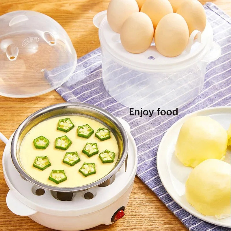 Automatic Electric Egg Steamer Multifunctional Electric Egg Boiler Double-Layer Egg Cooker Mini Kitchen Breakfast Machine
