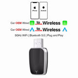 Wireless Carplay Adapter Android Auto 2-in-1 Smart Dongle 2025 5G WIFI For iPhone Android Phone For Volvo Benz MG Kia Chery VW