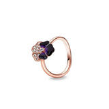 Anillo de plata 925 chapado en oro para mujer, con doble banda brillante y corazón, joyería fina Pandora original, 2024 