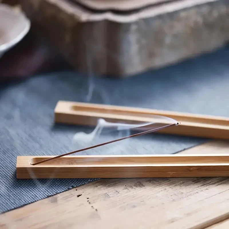 Handcrafted Bamboo Incense Holder Sandalwood Coil Base Serene Elegance Home Yoga Studio Decor Meditation Relaxation Accessory