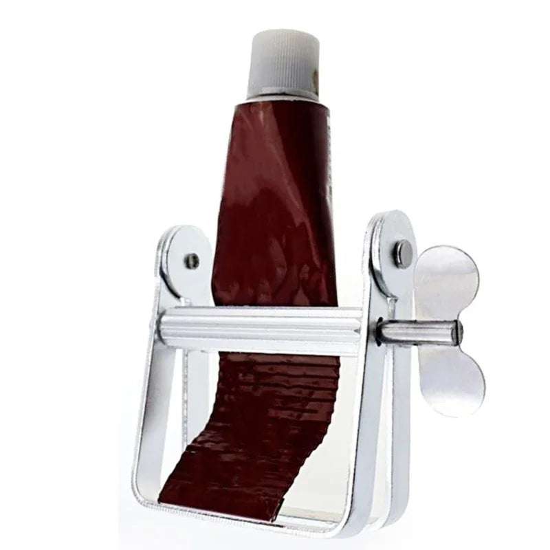 Dispensador manual de pasta de dientes, tubo de aluminio plateado, accesorios para tinte de cabello, herramientas para exprimir. 