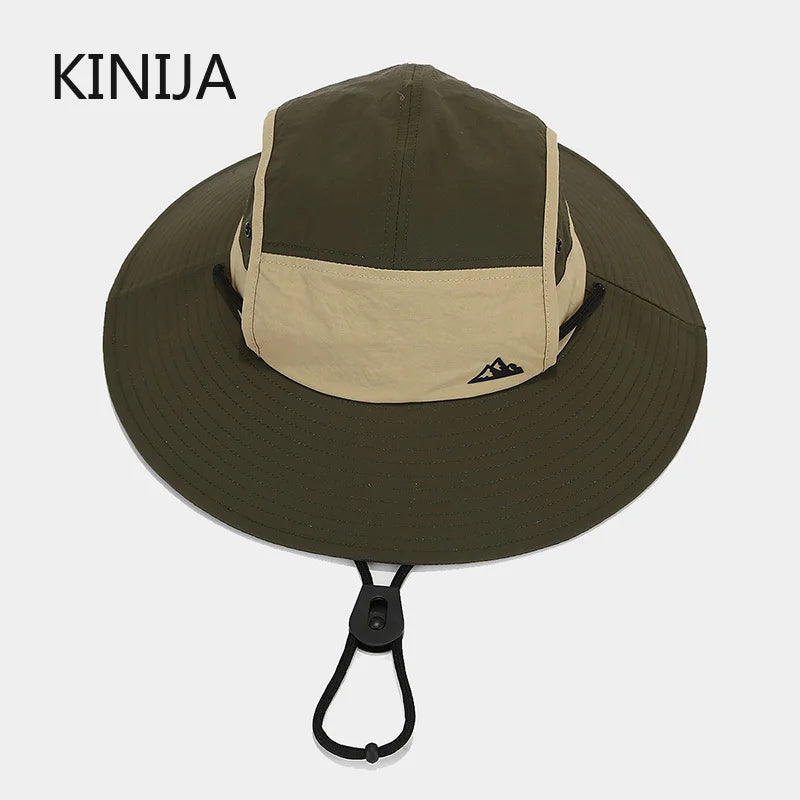 Summer Outdoor Sun Protection Hat for Women Men Hiking Fishing Sunscreen Visor Cap Large Brim Shawl Quick Drying Fisherman Hat