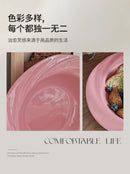 French Tableware Ins Style Ceramic Dishes Family High-value Bowl 8-inch Plate Dish Soup Bowl Cream Style